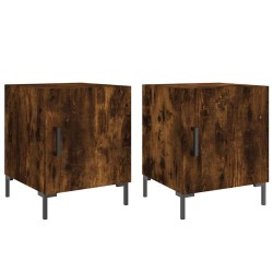 Tables de chevet 2 pcs chêne fumé 40x40x50 cm bois d'ingénierie 632552632552