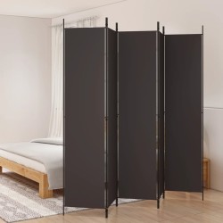 Cloison de séparation 5 panneaux Marron 250x220 cm Tissu 632553632553