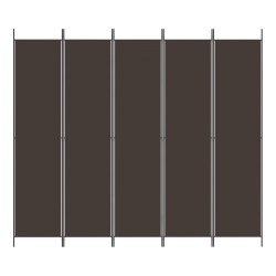 Cloison de séparation 5 panneaux Marron 250x220 cm Tissu 632553632553