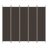 Cloison de séparation 5 panneaux Marron 250x220 cm Tissu 632553632553