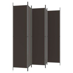 Cloison de séparation 5 panneaux Marron 250x220 cm Tissu 632553632553