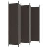 Cloison de séparation 5 panneaux Marron 250x220 cm Tissu 632553632553