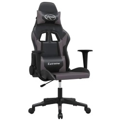 Chaise de jeu Noir et gris Similicuir 632557632557