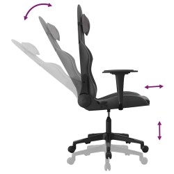 Chaise de jeu Noir et gris Similicuir 632557632557