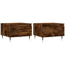 Tables basses 2 pcs chêne fumé 50x46x35 cm bois d'ingénierie 632558632558