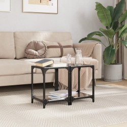 Tables basses avec dessus en verre noir 2 pcs 30x30x40 cm acier 632560632560