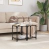 Tables basses avec dessus en verre noir 2 pcs 30x30x40 cm acier 632560632560