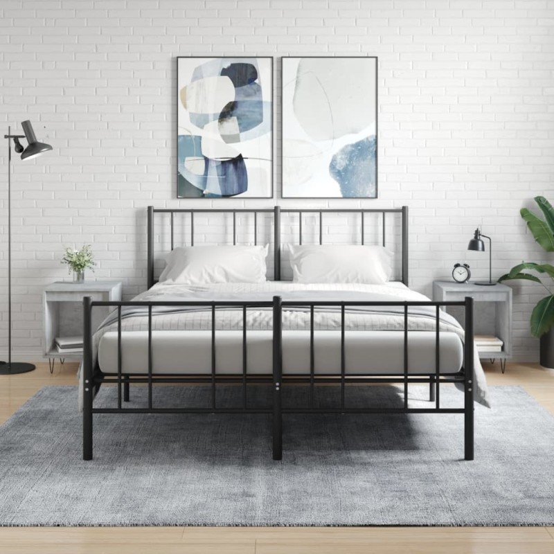 Tables de chevet 2 pcs gris béton 40x35x50 cm bois d’ingénierie 632565632565