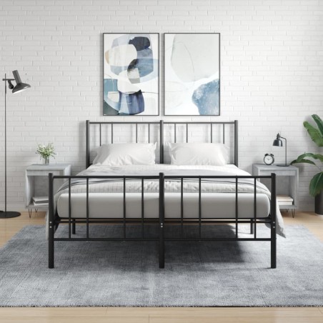 Tables de chevet 2 pcs gris béton 40x35x50 cm bois d’ingénierie 632565632565