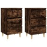 Tables de chevet et pieds en bois 2 pcs Chêne fumé 40x35x69 cm 632567632567