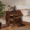 Tables de chevet et pieds en bois 2 pcs Chêne fumé 40x35x69 cm 632567632567