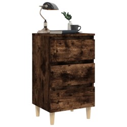 Tables de chevet et pieds en bois 2 pcs Chêne fumé 40x35x69 cm 632567632567