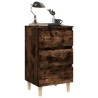 Tables de chevet et pieds en bois 2 pcs Chêne fumé 40x35x69 cm 632567632567