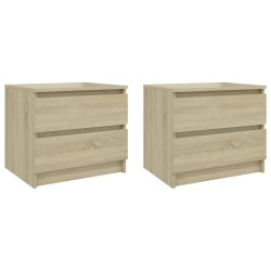 Tables de chevet 2pcs chêne sonoma 50x39x43,5cm bois ingénierie 632575632575
