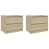 Tables de chevet 2pcs chêne sonoma 50x39x43,5cm bois ingénierie 632575632575