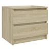 Tables de chevet 2pcs chêne sonoma 50x39x43,5cm bois ingénierie 632575632575