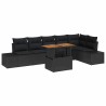 Ensemble de canapé de jardin 7 pc Noir et Marron 632580632580
