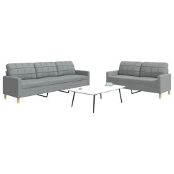 Ensemble de canapés 2 pcs gris clair tissu 632584632584