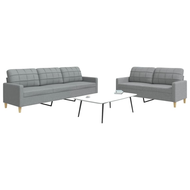 Ensemble de canapés 2 pcs gris clair tissu 632584632584