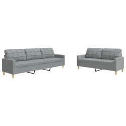 Ensemble de canapés 2 pcs gris clair tissu 632584632584