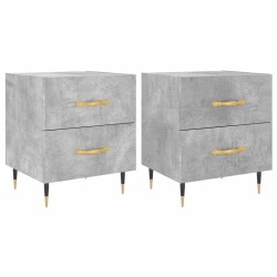 Tables de chevet 2pcs gris béton 40x35x47,5cm bois d’ingénierie 632585632585