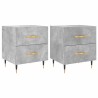 Tables de chevet 2pcs gris béton 40x35x47,5cm bois d’ingénierie 632585632585