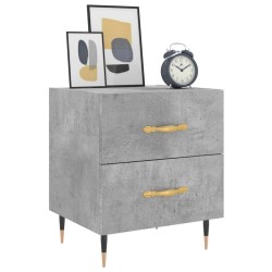 Tables de chevet 2pcs gris béton 40x35x47,5cm bois d’ingénierie 632585632585