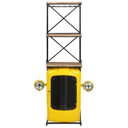 Cave à vin tracteur Jaune 49x31x172 cm Bois de manguier solide 632590632590