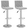  Tabourets de bar lot de 2 gris clair velours 632592632592