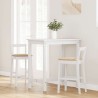 Tabourets de bar avec coussins (lot de 2) en bois massif blanc et caoutchouc 632598632598
