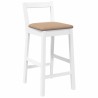 Tabourets de bar avec coussins (lot de 2) en bois massif blanc et caoutchouc 632598632598