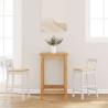Tabourets de bar (lot de 2) en bois massif blanc et caoutchouc 632599632599