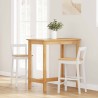 Tabourets de bar (lot de 2) en bois massif blanc et caoutchouc 632599632599