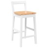 Tabourets de bar (lot de 2) en bois massif blanc et caoutchouc 632599632599
