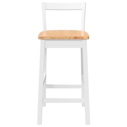 Tabourets de bar (lot de 2) en bois massif blanc et caoutchouc 632599632599