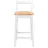 Tabourets de bar (lot de 2) en bois massif blanc et caoutchouc 632599632599