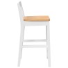 Tabourets de bar (lot de 2) en bois massif blanc et caoutchouc 632599632599