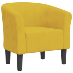 Chaise cabriolet jaune velours 632603632603