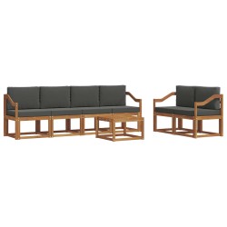 Ensemble de canapés d'extérieur 7 pcs Naturel et Anthracite 632605632605