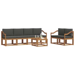 Ensemble de canapés d'extérieur 7 pcs Naturel et Anthracite 632605632605