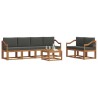 Ensemble de canapés d'extérieur 7 pcs Naturel et Anthracite 632605632605