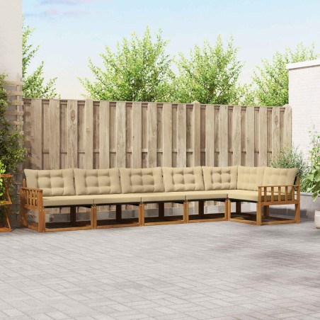 Ensemble de canapés d'extérieur 6 pcs Naturel et Beige 632606632606
