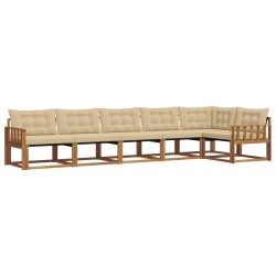 Ensemble de canapés d'extérieur 6 pcs Naturel et Beige 632606632606