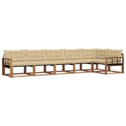 Ensemble de canapés d'extérieur 6 pcs Naturel et Beige 632607632607