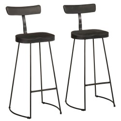 Tabourets de bar lot de 2 noir 49x43x103cm bois manguier massif 632615632615