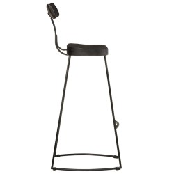 Tabourets de bar lot de 2 noir 49x43x103cm bois manguier massif 632615632615