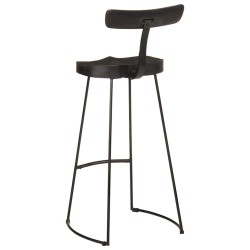 Tabourets de bar lot de 2 noir 49x43x103cm bois manguier massif 632615632615