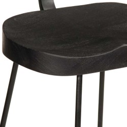 Tabourets de bar lot de 2 noir 49x43x103cm bois manguier massif 632615632615