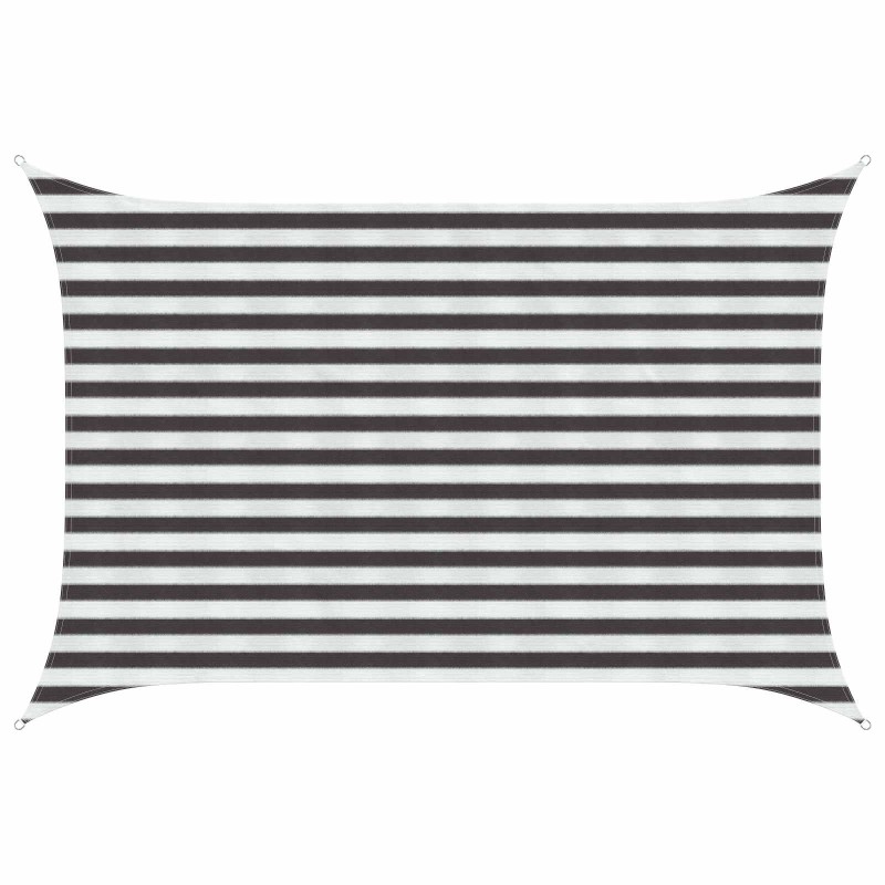 Voile d'ombre Anthracite et blanc 2 x 3,5 m HDPE 632616632616