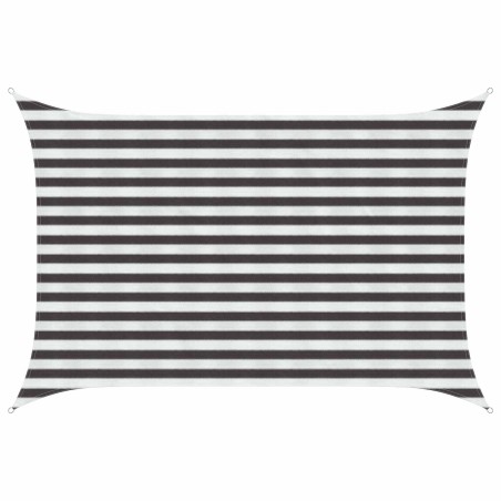 Voile d'ombre Anthracite et blanc 2 x 3,5 m HDPE 632616632616